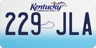 KY license plate 229JLA
