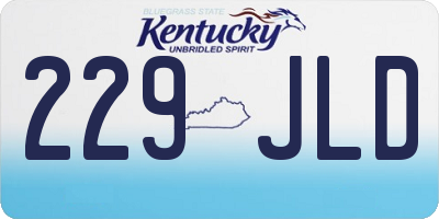 KY license plate 229JLD
