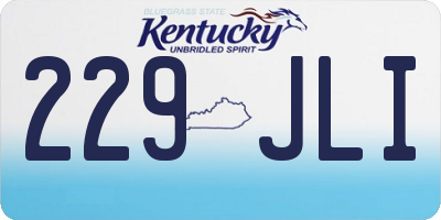 KY license plate 229JLI