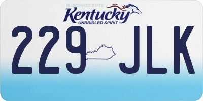 KY license plate 229JLK