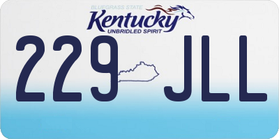 KY license plate 229JLL