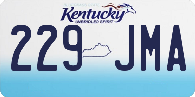 KY license plate 229JMA
