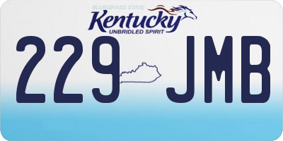 KY license plate 229JMB