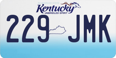 KY license plate 229JMK