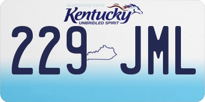 KY license plate 229JML
