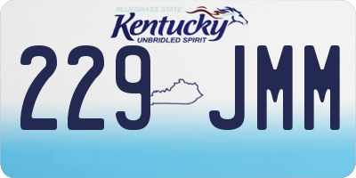 KY license plate 229JMM