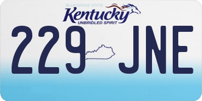 KY license plate 229JNE