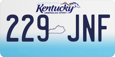 KY license plate 229JNF