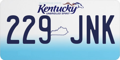 KY license plate 229JNK