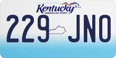 KY license plate 229JNO