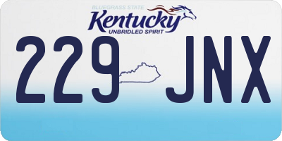 KY license plate 229JNX