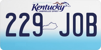 KY license plate 229JOB
