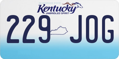KY license plate 229JOG