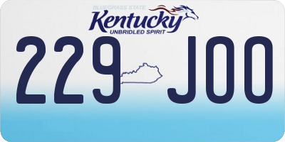 KY license plate 229JOO