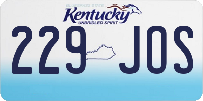 KY license plate 229JOS