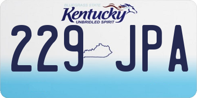 KY license plate 229JPA