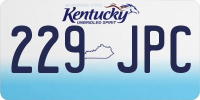 KY license plate 229JPC