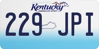 KY license plate 229JPI