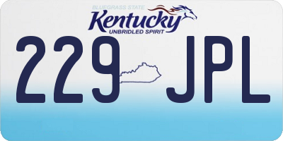 KY license plate 229JPL