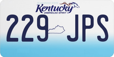 KY license plate 229JPS