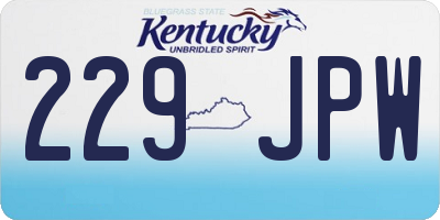 KY license plate 229JPW