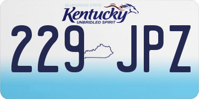 KY license plate 229JPZ