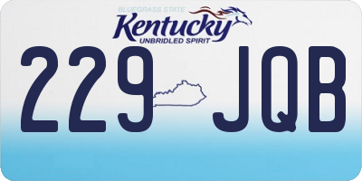 KY license plate 229JQB
