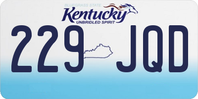 KY license plate 229JQD