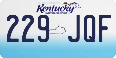 KY license plate 229JQF