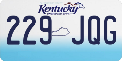 KY license plate 229JQG