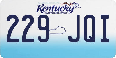 KY license plate 229JQI
