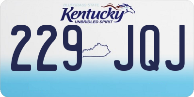 KY license plate 229JQJ