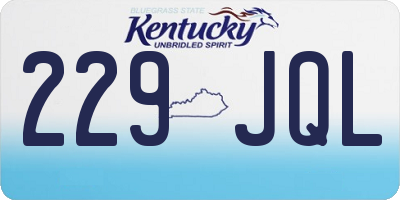KY license plate 229JQL