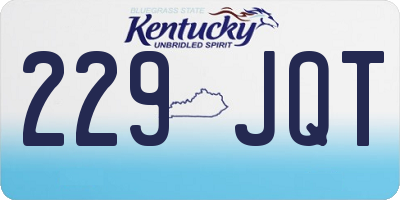 KY license plate 229JQT