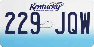 KY license plate 229JQW