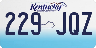 KY license plate 229JQZ