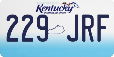 KY license plate 229JRF