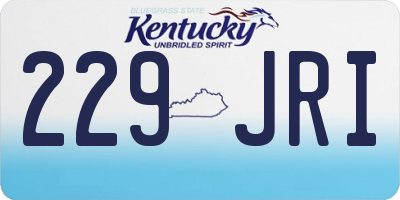 KY license plate 229JRI