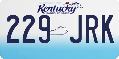 KY license plate 229JRK
