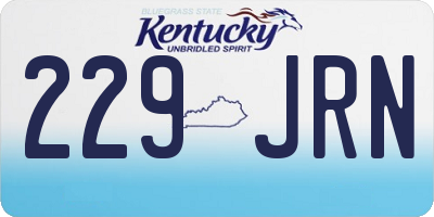 KY license plate 229JRN