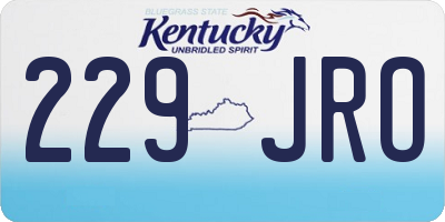 KY license plate 229JRO