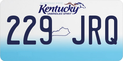 KY license plate 229JRQ