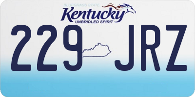 KY license plate 229JRZ