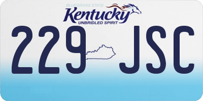 KY license plate 229JSC