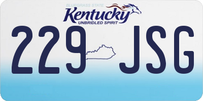 KY license plate 229JSG