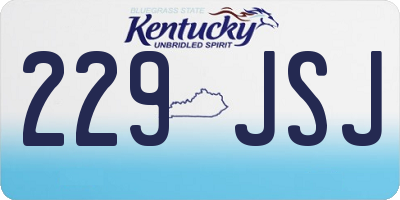 KY license plate 229JSJ