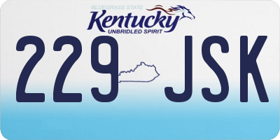 KY license plate 229JSK