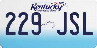 KY license plate 229JSL