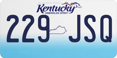 KY license plate 229JSQ