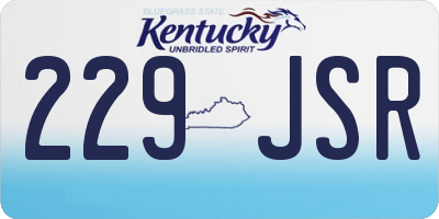 KY license plate 229JSR